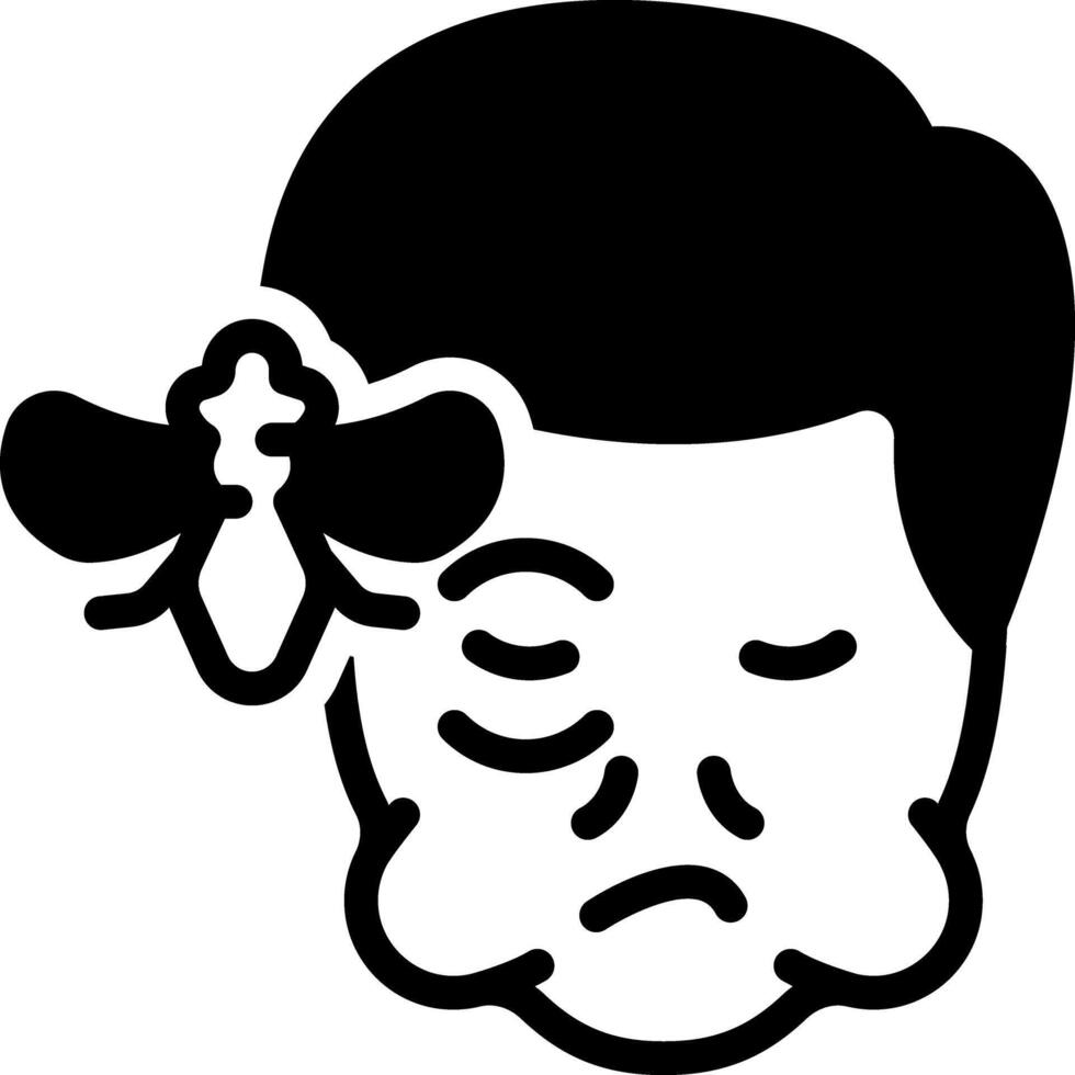 Solid black icon for insects vector