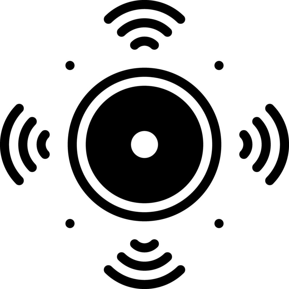 Solid black icon for sound on vector