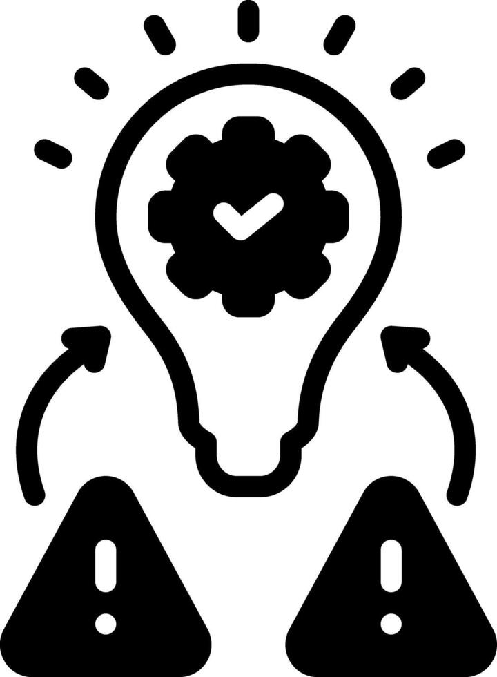 Solid black icon for resolve issues vector