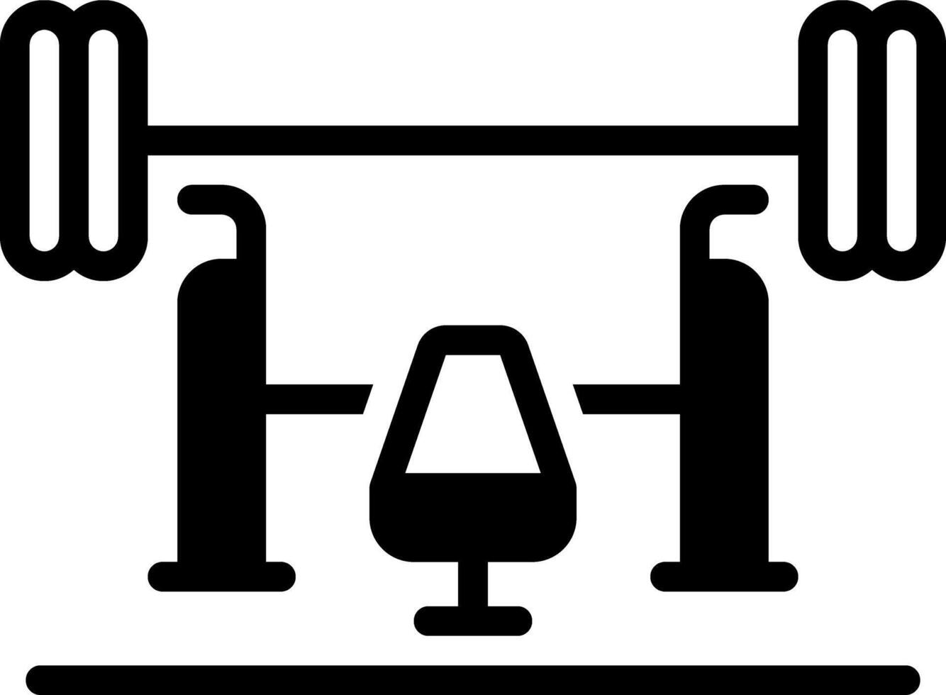 Solid black icon for bench vector