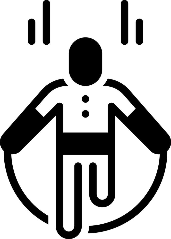 Solid black icon for jumping rope vector