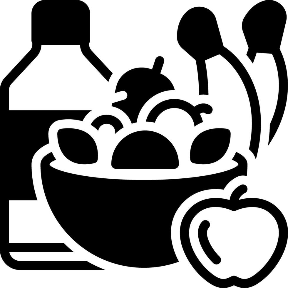Solid black icon for diet vector