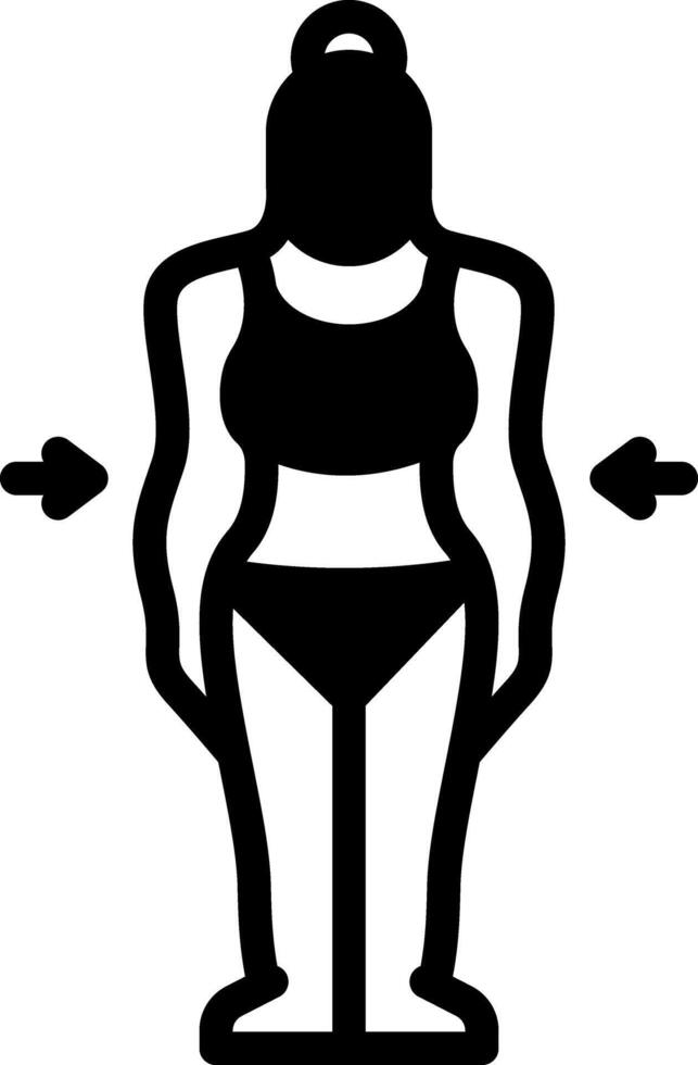 Solid black icon for weight loss vector