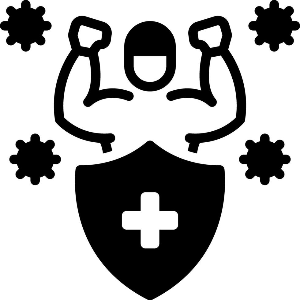 Solid black icon for immunity vector