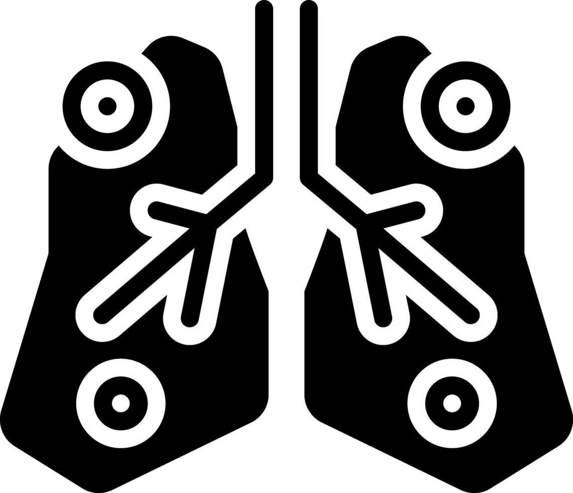 Solid black icon for asthma vector