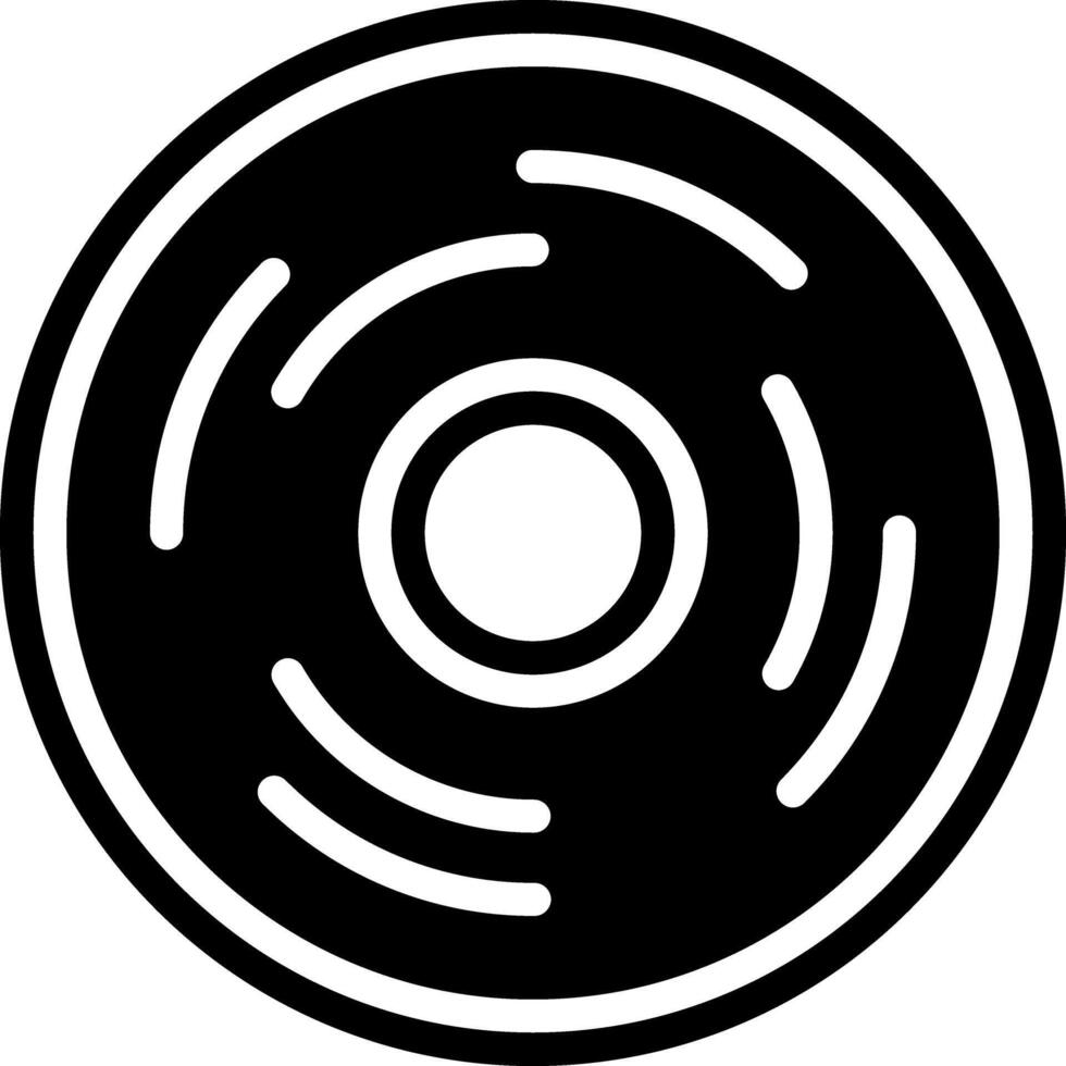 Solid black icon for disc vector