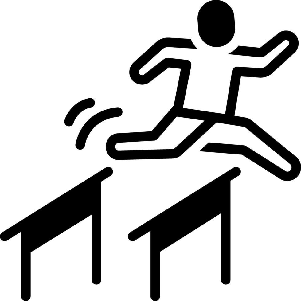 Solid black icon for hurdle vector