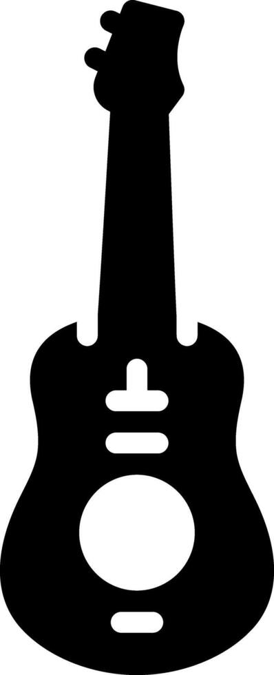 Solid black icon for guitar vector