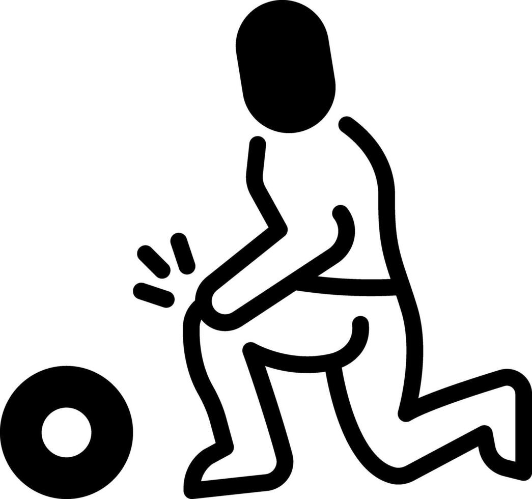 Solid black icon for injury vector