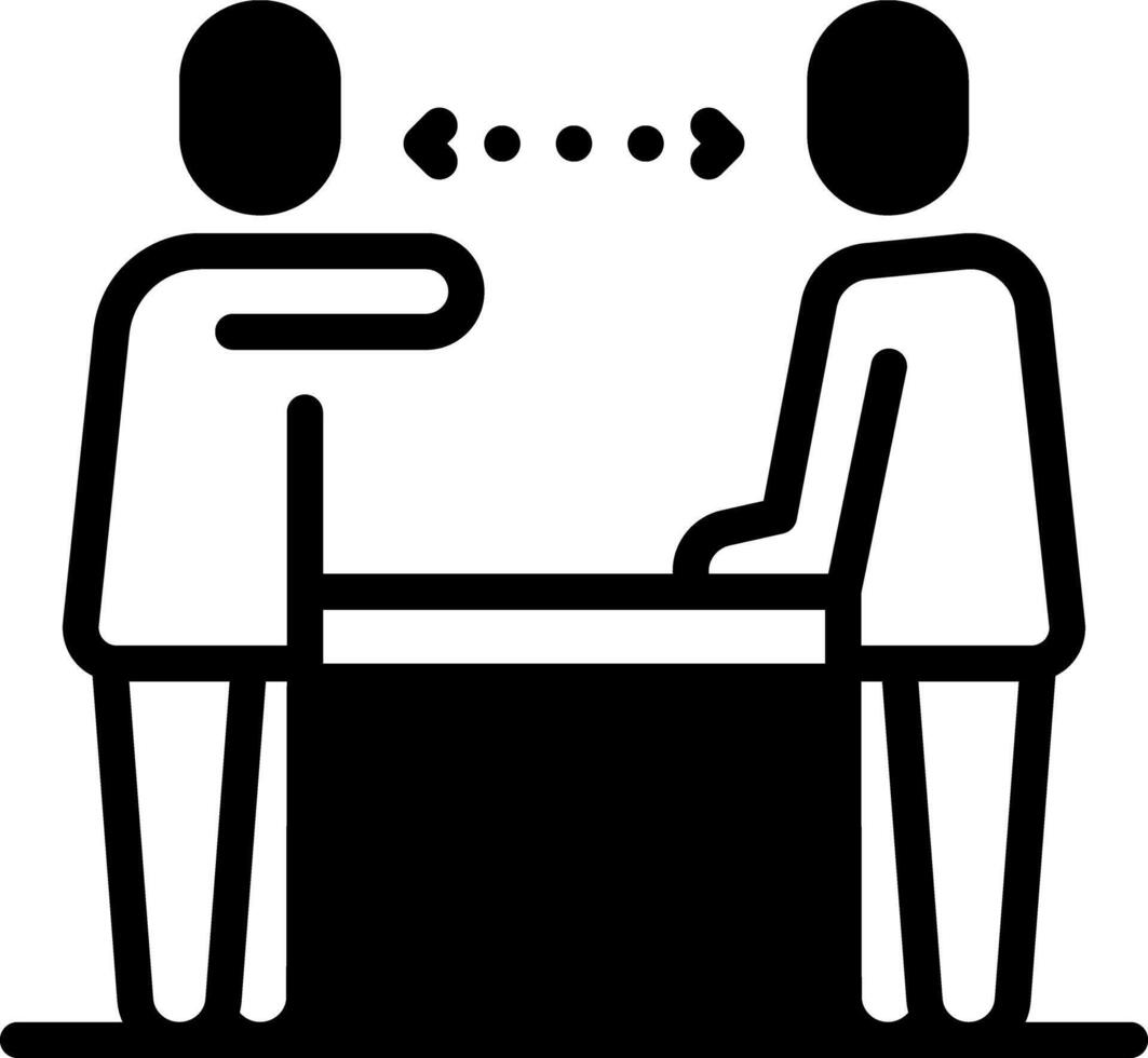 Solid black icon for debate vector