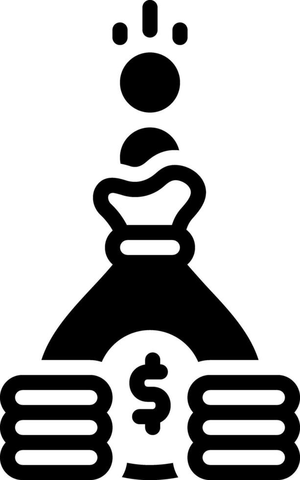 Solid black icon for saving vector