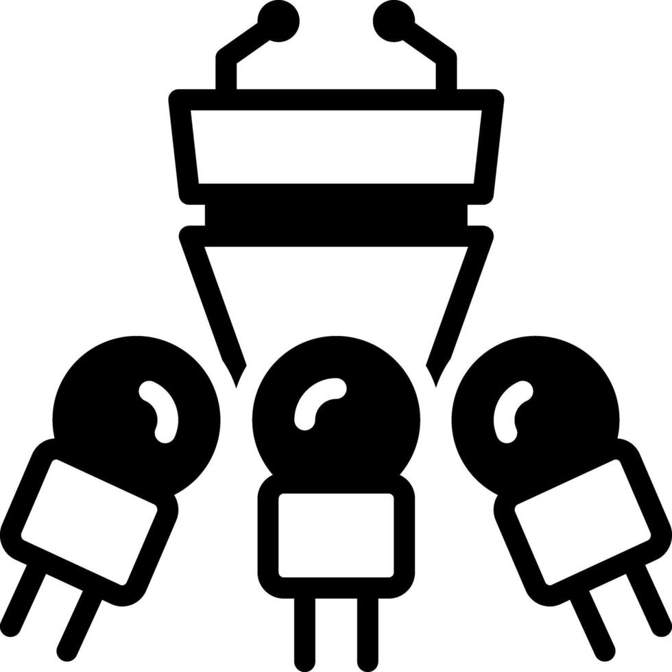 Solid black icon for press vector