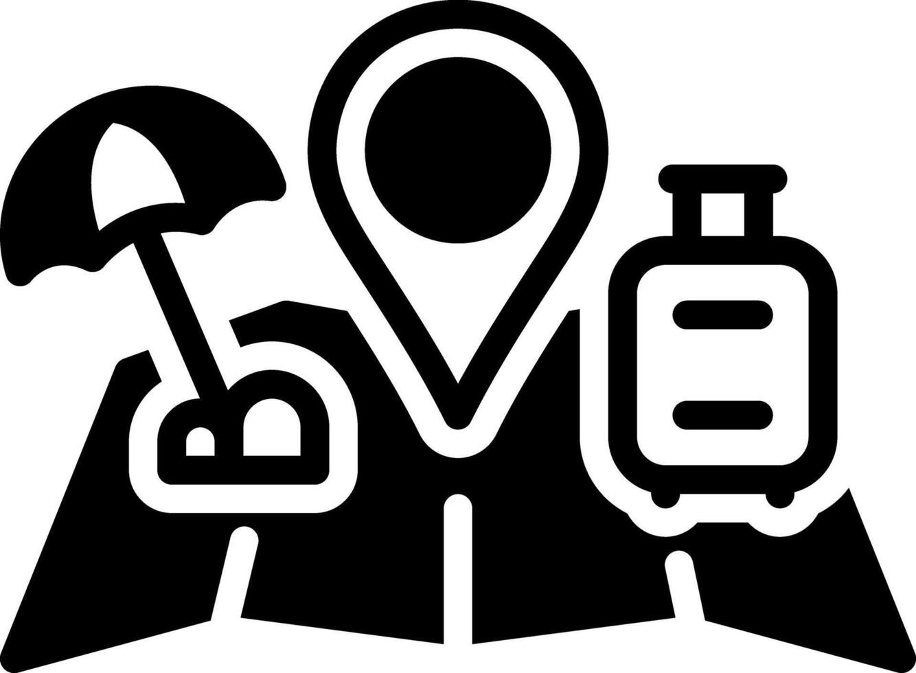 Solid black icon for destination vector