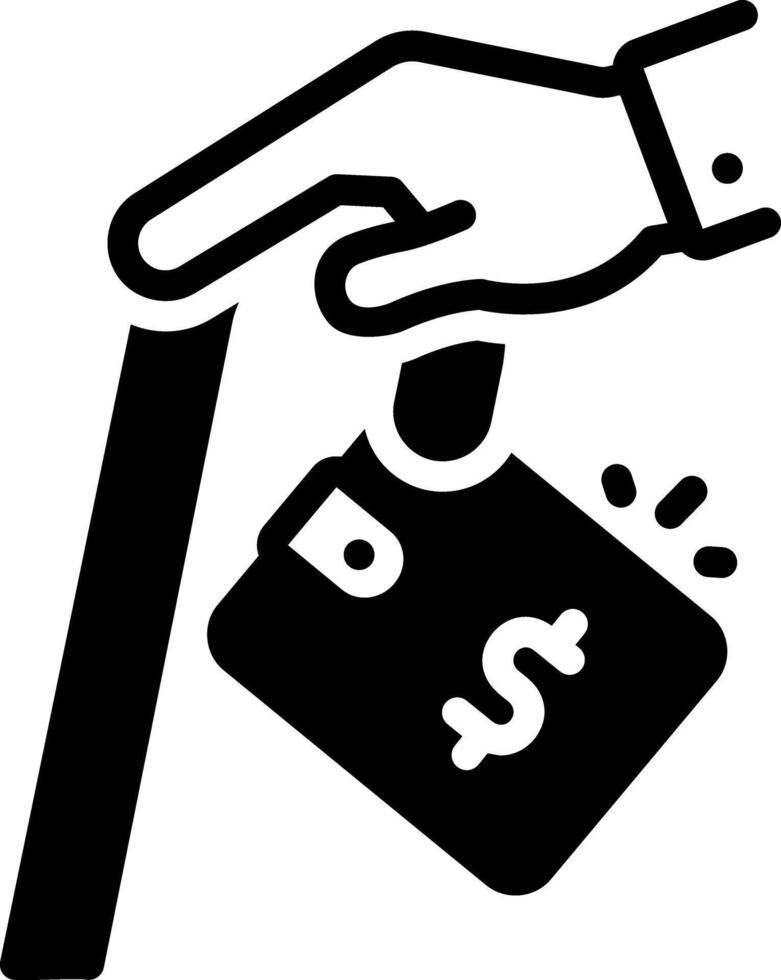 Solid black icon for pension vector