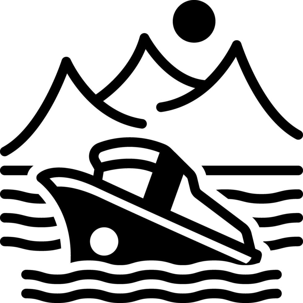 Solid black icon for cruise vector