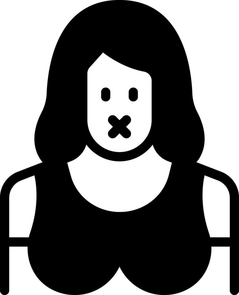 Solid black icon for prohibited vector