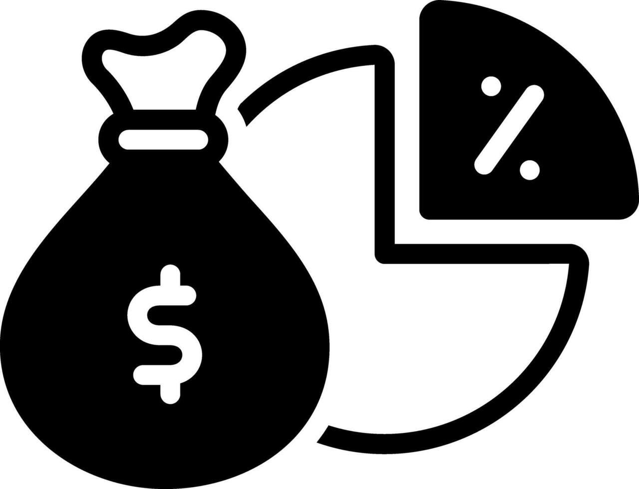 Solid black icon for dividends vector