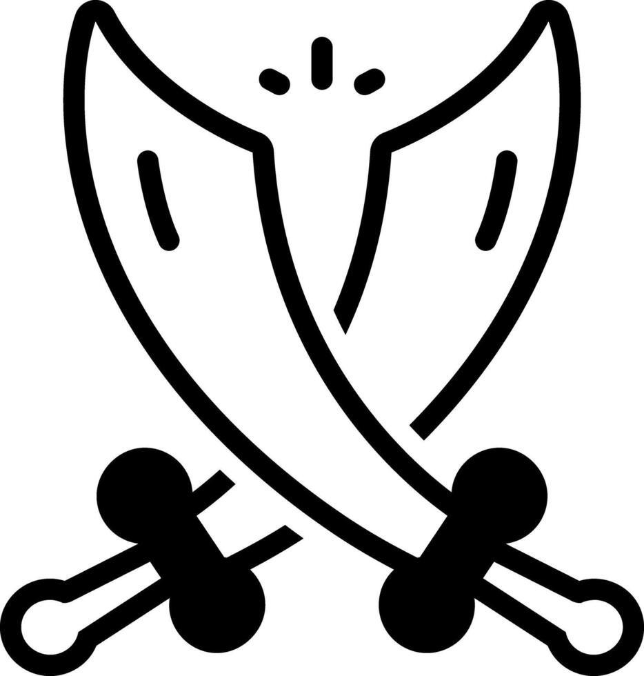 Solid black icon for battle vector