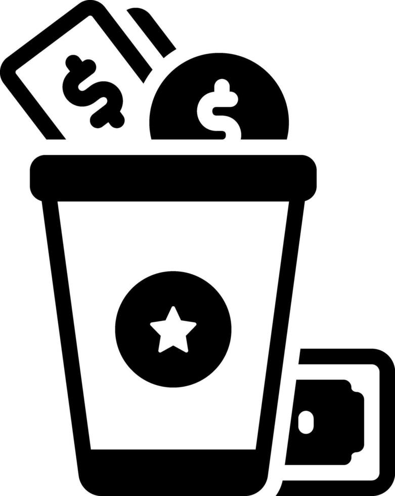Solid black icon for disposable vector