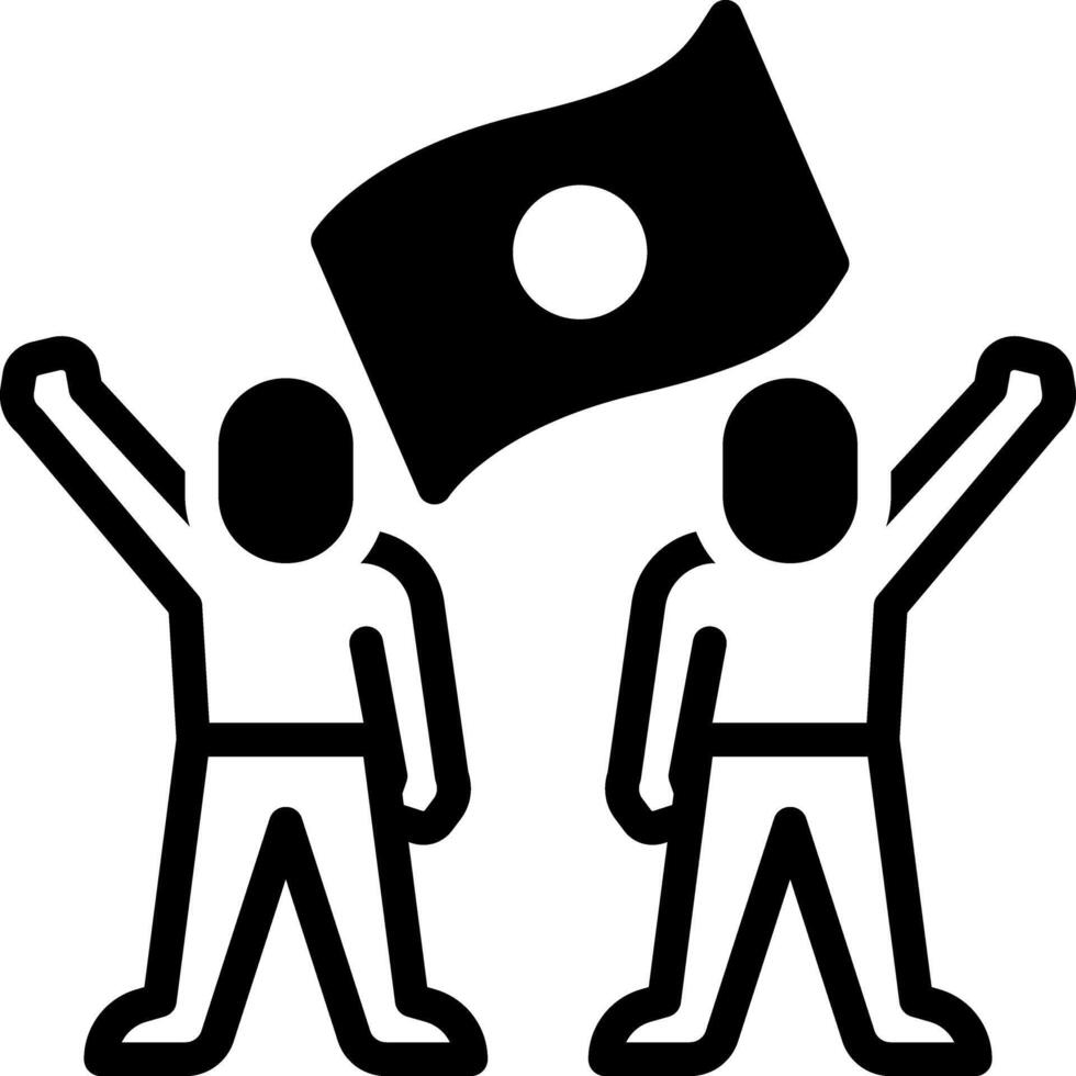 Solid black icon for human right vector