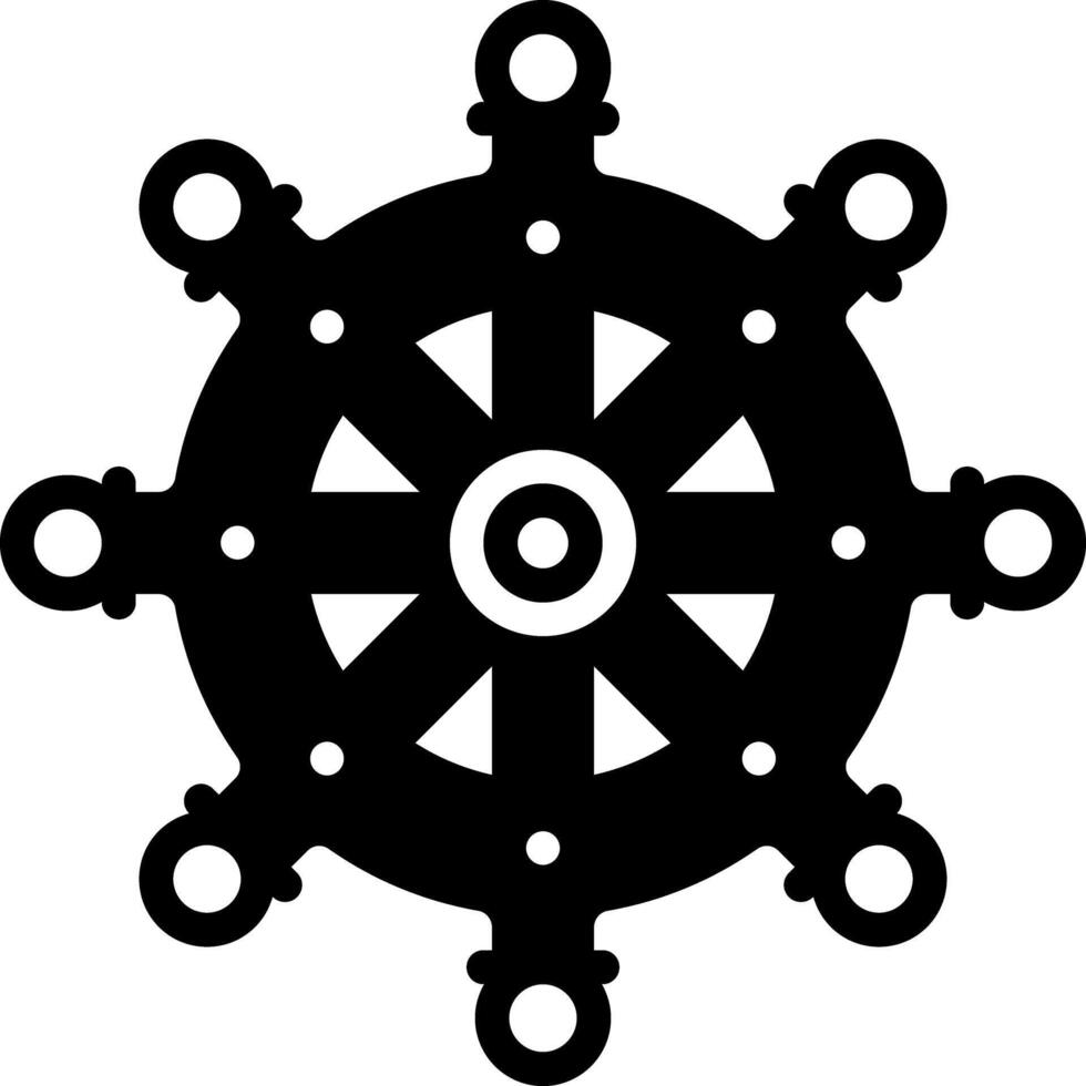 Solid black icon for helm vector