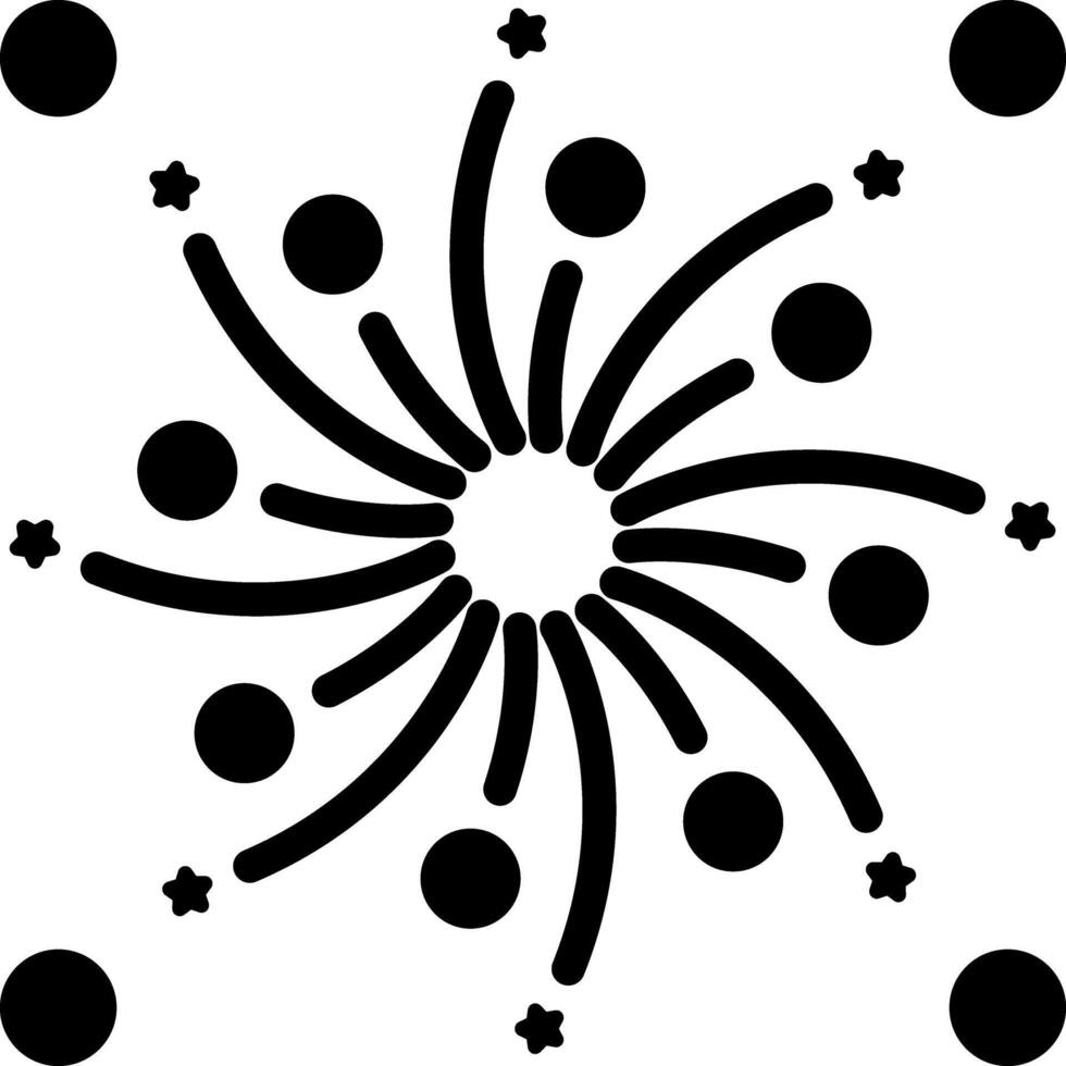 Solid black icon for fireworks vector