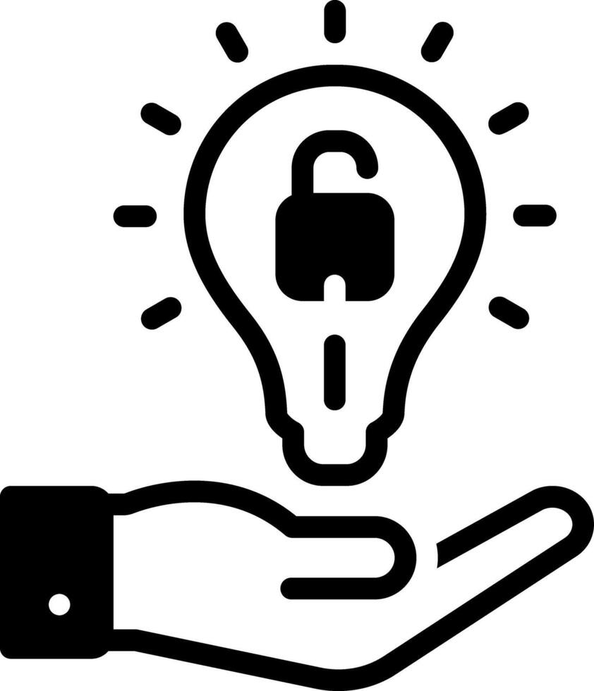 Solid black icon for problem solving vector