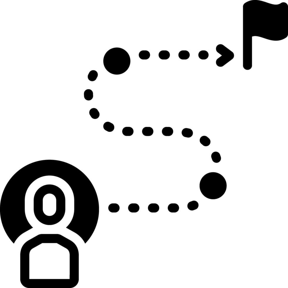 Solid black icon for mission vector