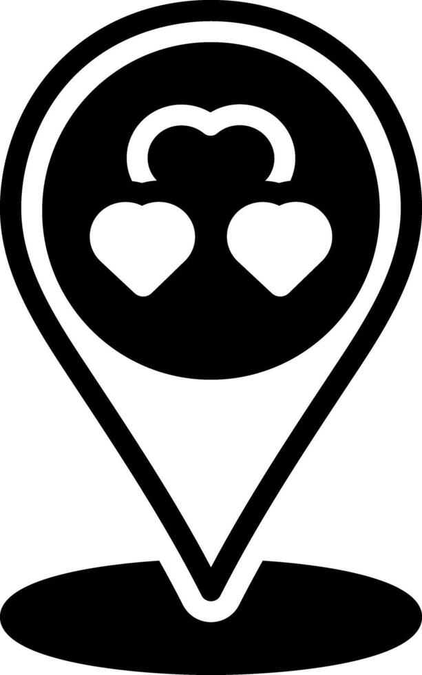 Solid black icon for pin vector