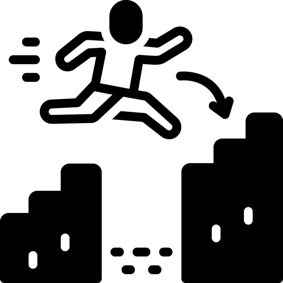 Solid black icon for overcome vector