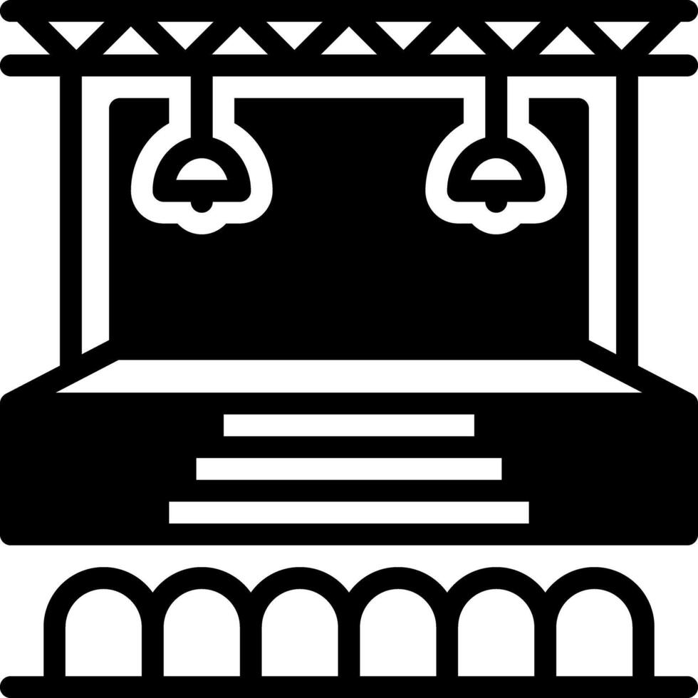 Solid black icon for event vector