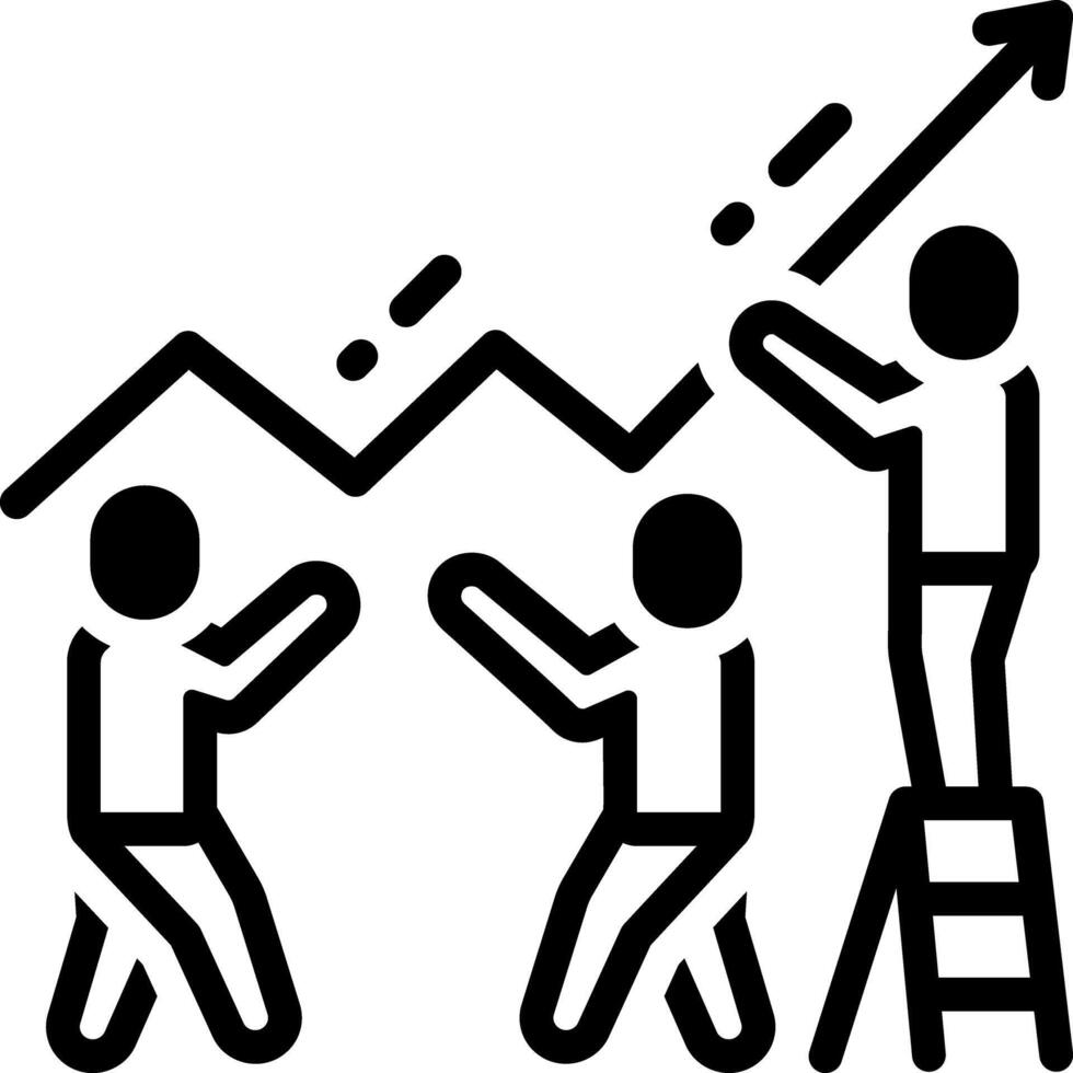 Solid black icon for teamwork vector