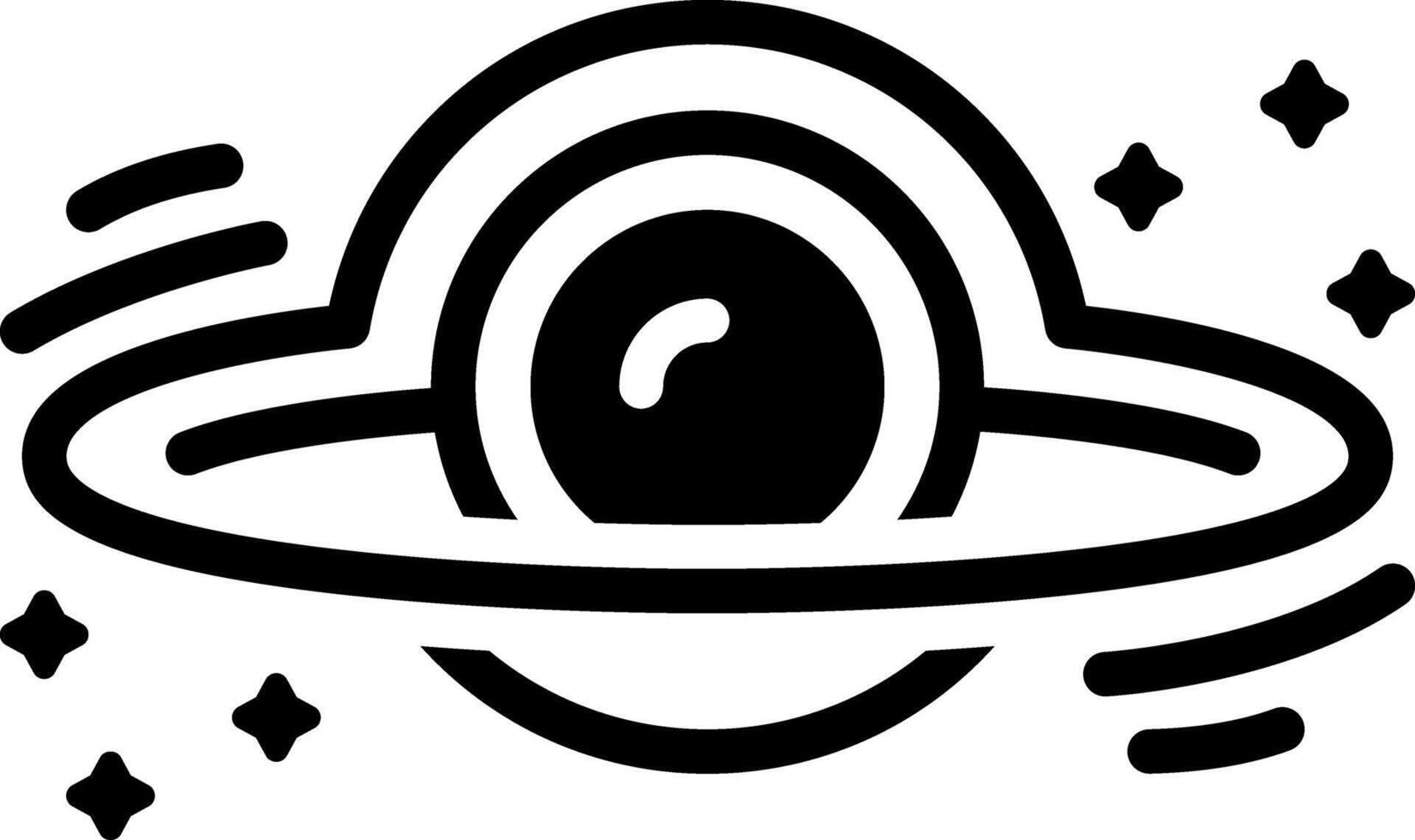 Solid black icon for black hole vector