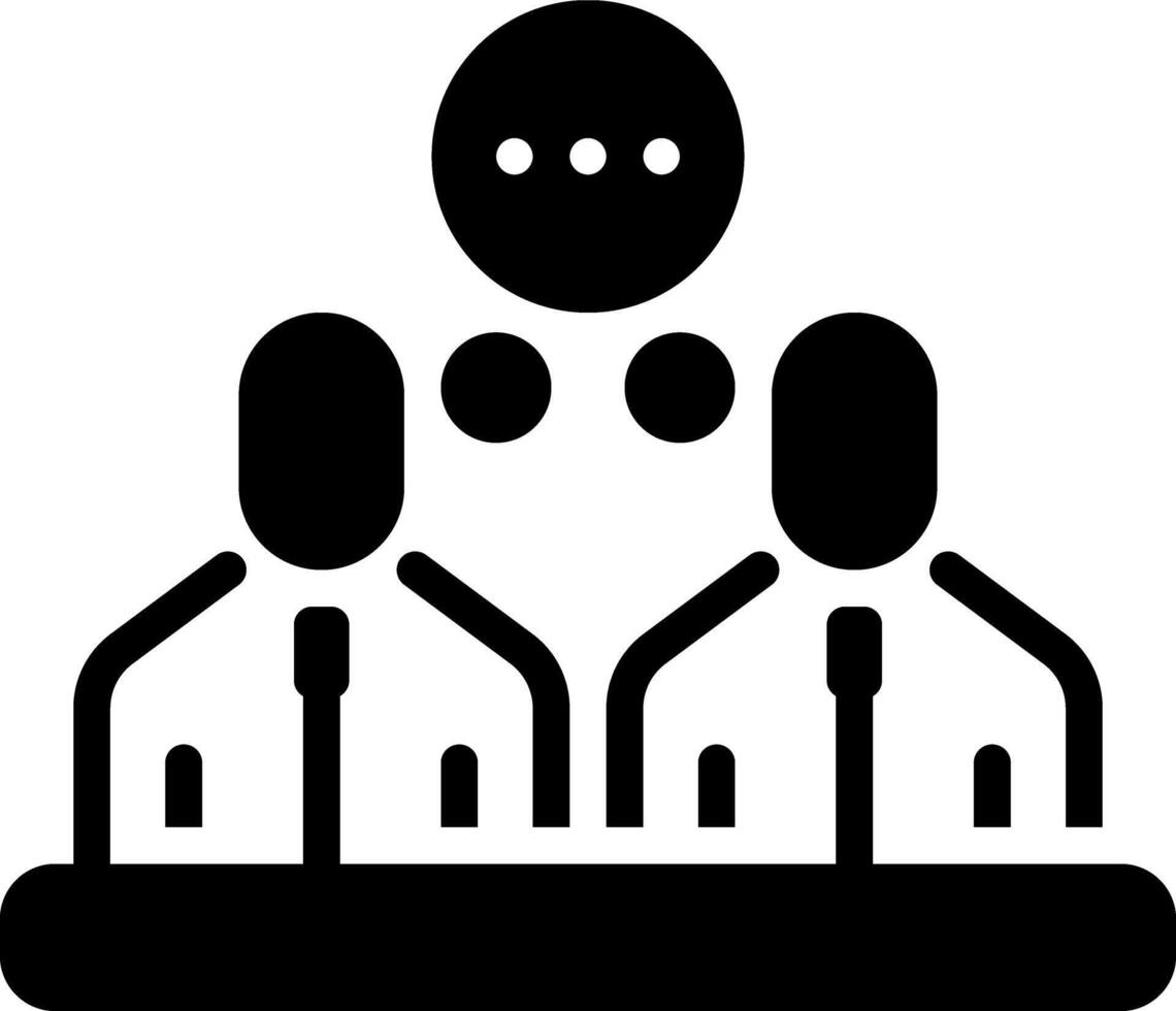 Solid black icon for opinion vector
