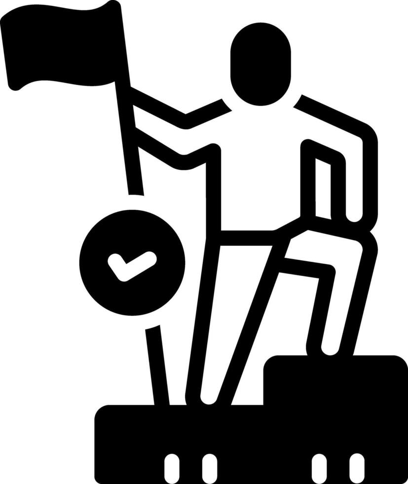 Solid black icon for conquering vector