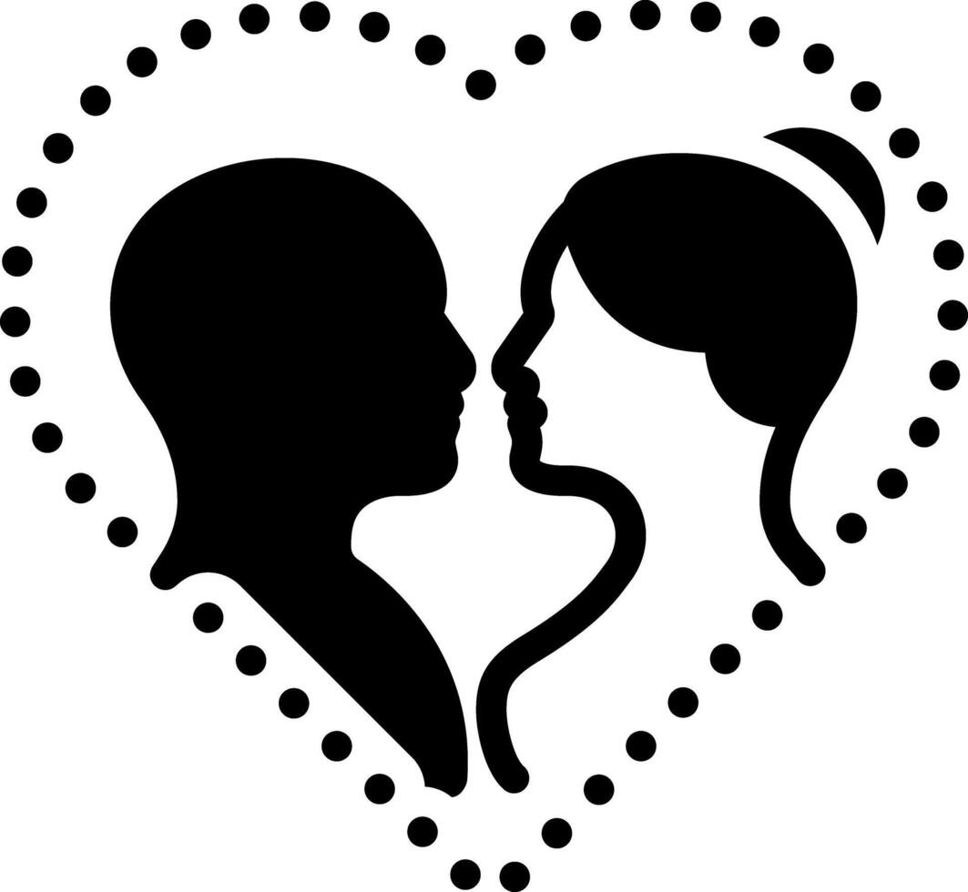 Solid black icon for couple vector