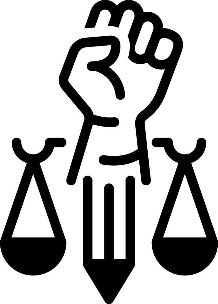 Solid black icon for human right vector
