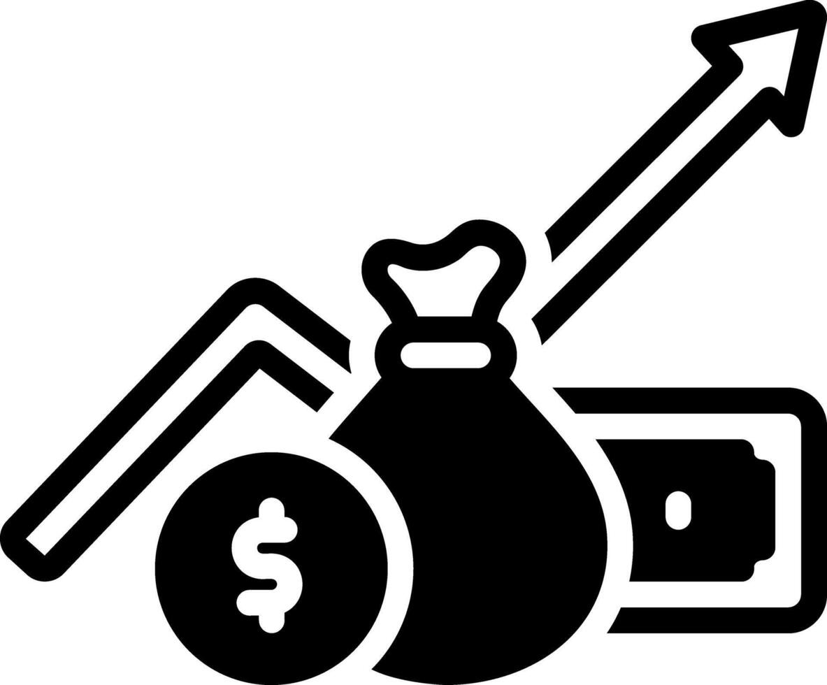 Solid black icon for economy vector