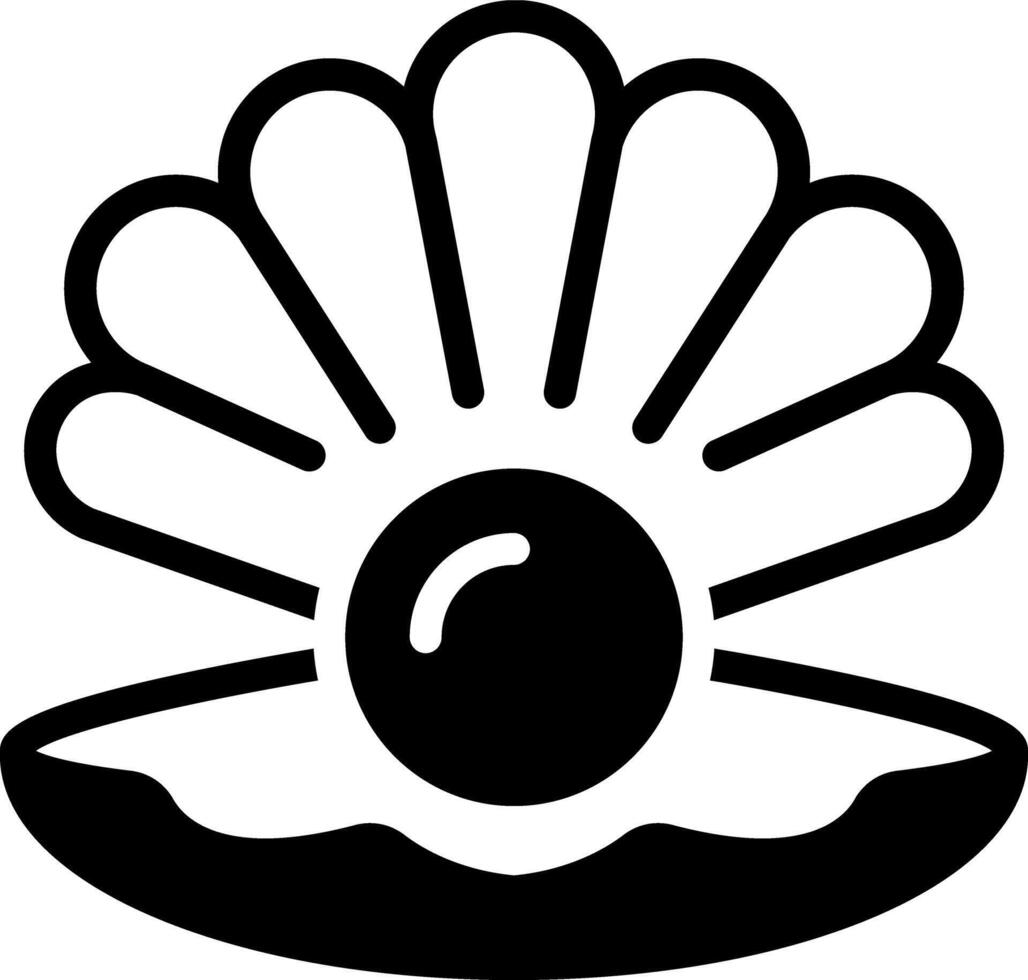 Solid black icon for pearl vector