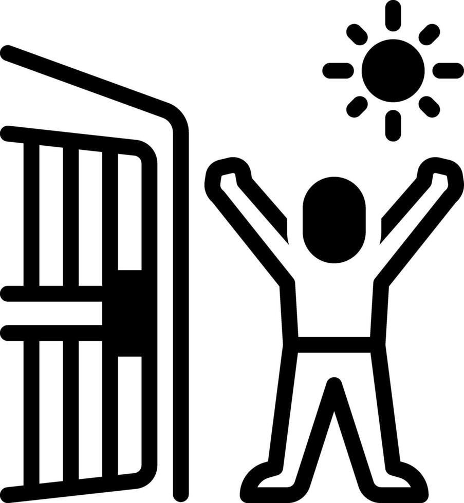 Solid black icon for freedom vector