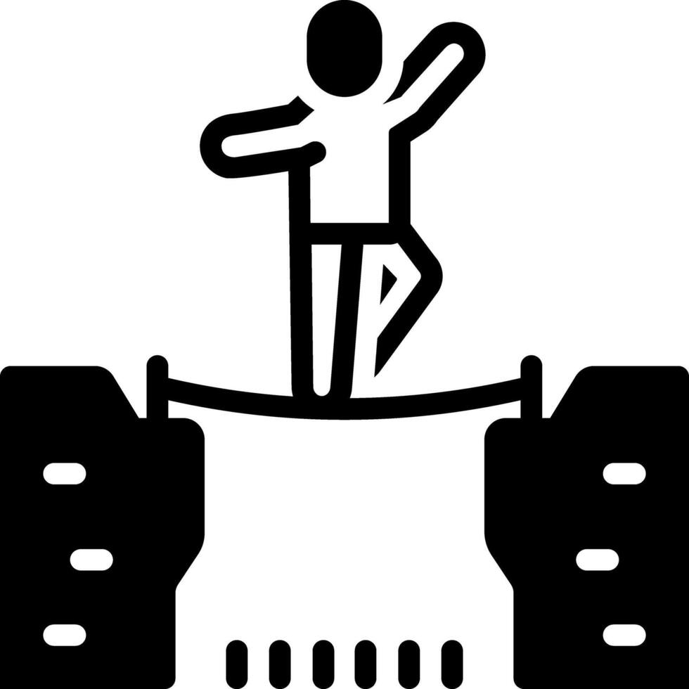 Solid black icon for courage vector