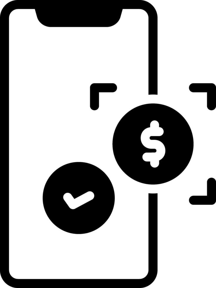 Solid black icon for payment vector