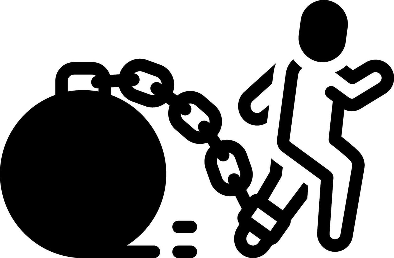 Solid black icon for struggle vector