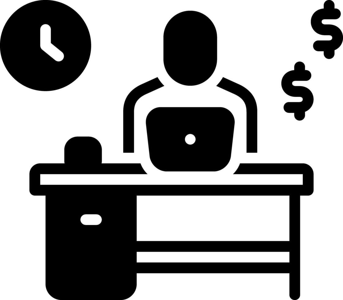 Solid black icon for self employment vector