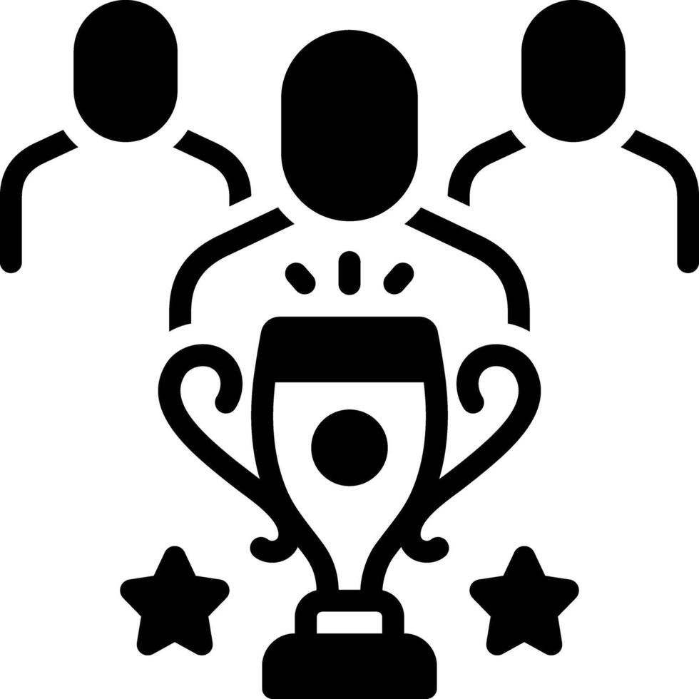 Solid black icon for contenders vector