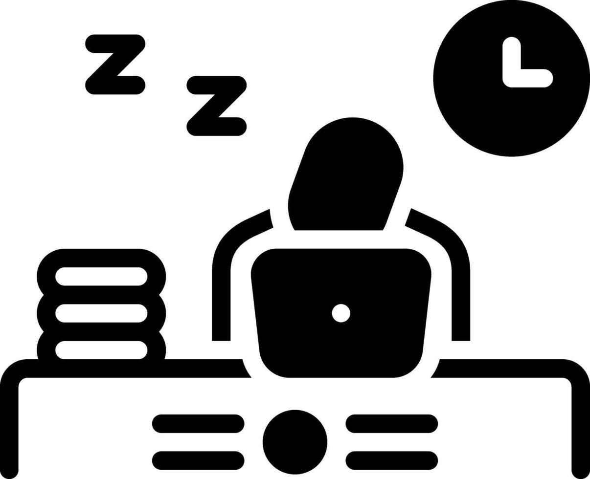 Solid black icon for overtime vector