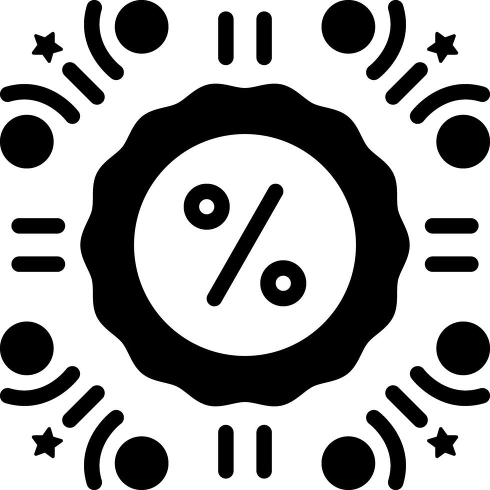 Solid black icon for offer vector
