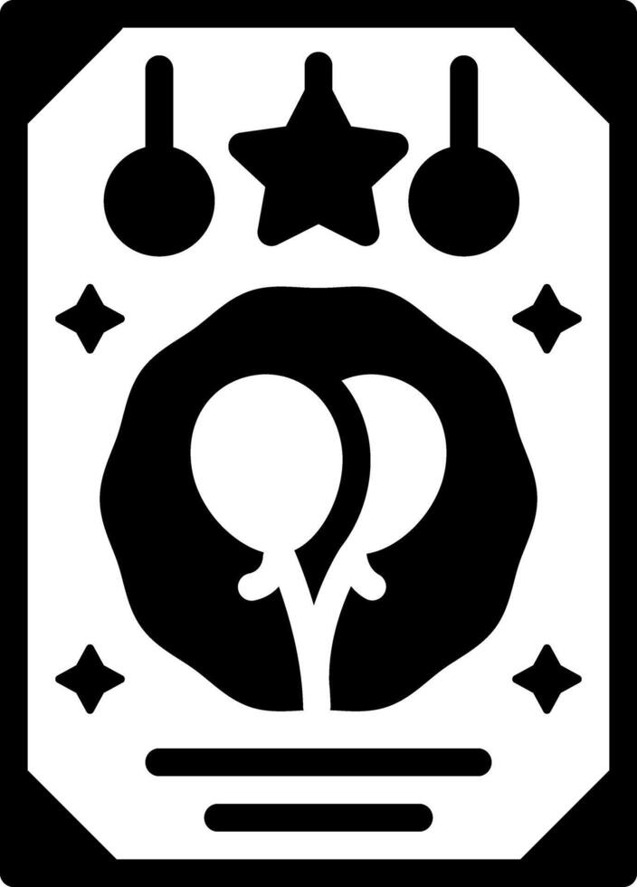 Solid black icon for card vector