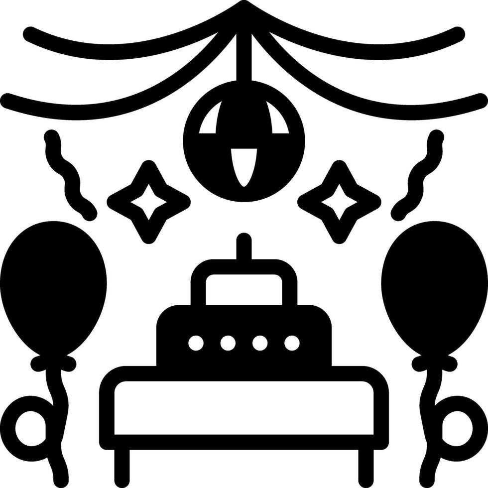 Solid black icon for party vector