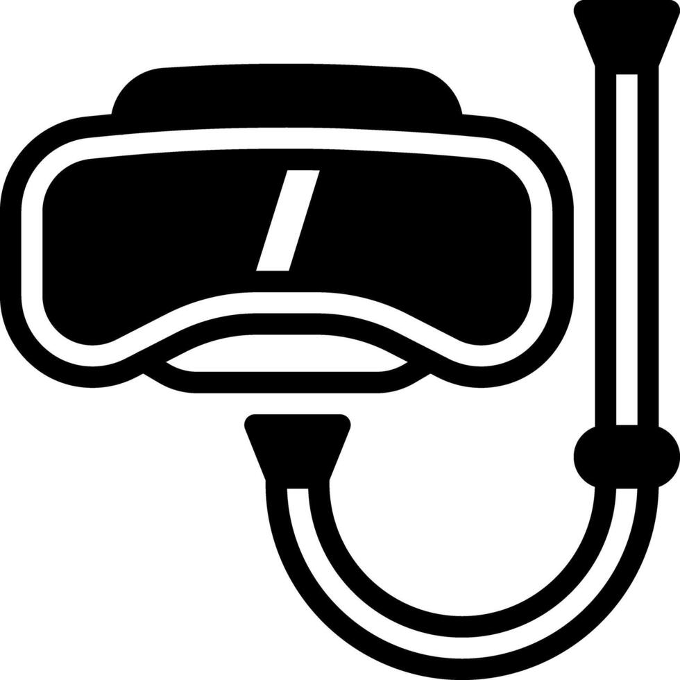Solid black icon for snorkeling vector